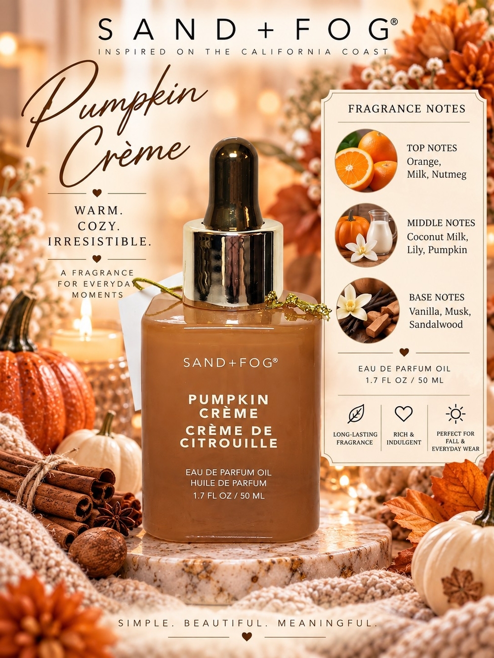 🎃 Pumpkin Creme Sand + Fog Fragrance Oil - Alcohol Free